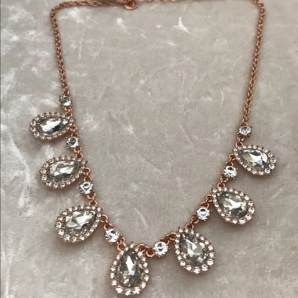 Crystal like gold like hardware fancy elegant Necklace